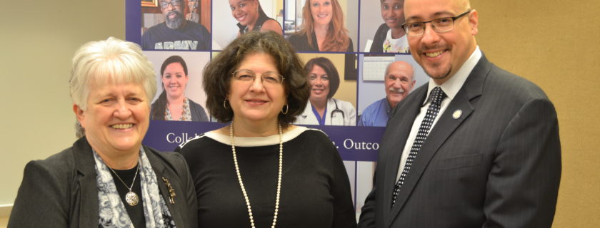 Ann Sullivan, MD, Commissioner of the NYS Office of Mental Health (left), and State Senator Gustavo Rivera (right) joined Irene Kaufmann, BPHC Executive Director (center), at the launch of BPHC's Behavioral Health DSRIP project.